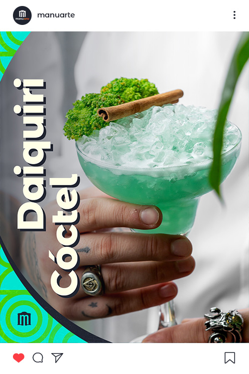 Insta post drink promo design Manuarte