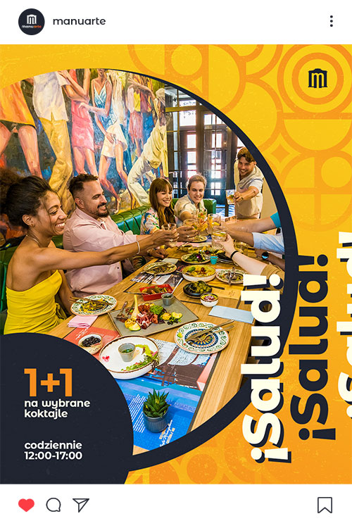 Insta post drink promo design Manuarte