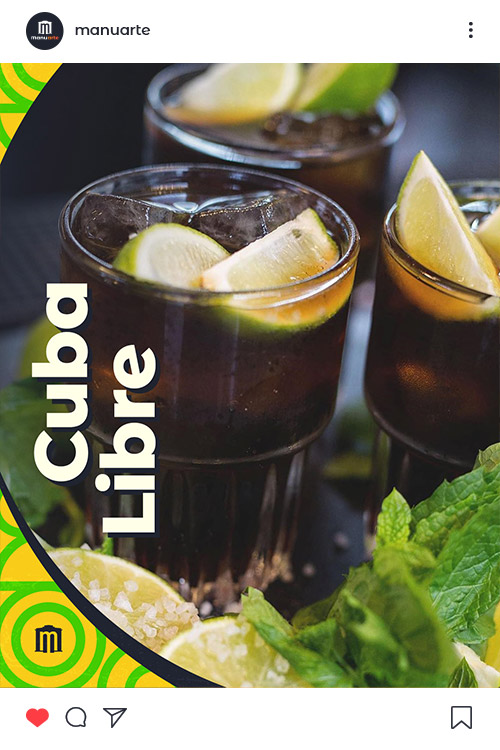 Insta post drink promo design Manuarte