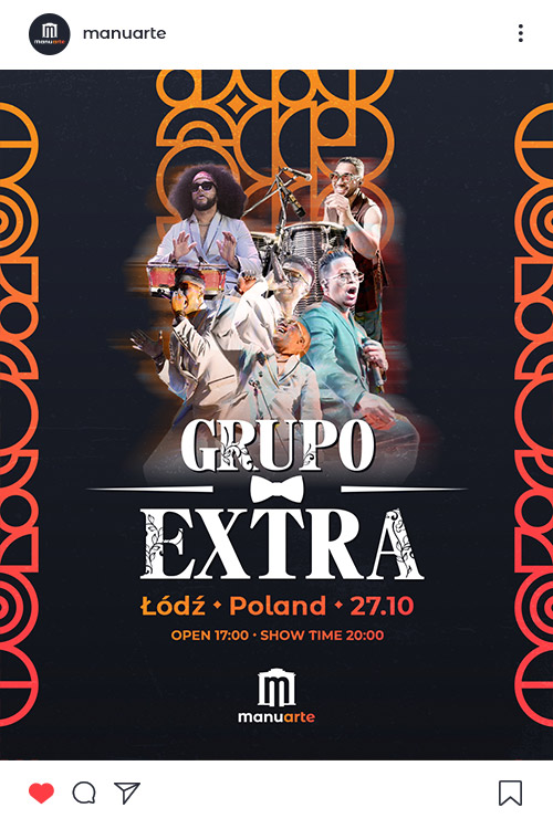 Insta post of Grupo Extra concert in Poland Manuarte
