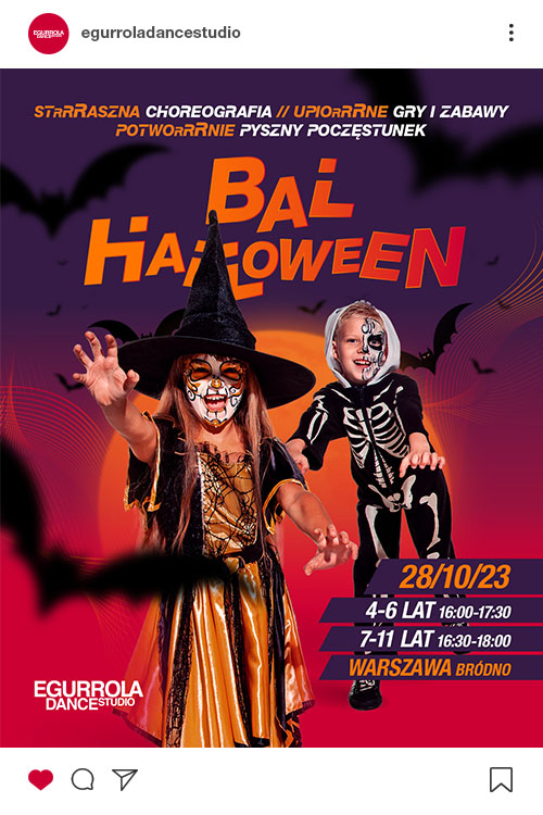Insta post Bal Halloween Egurrola Dance Studio