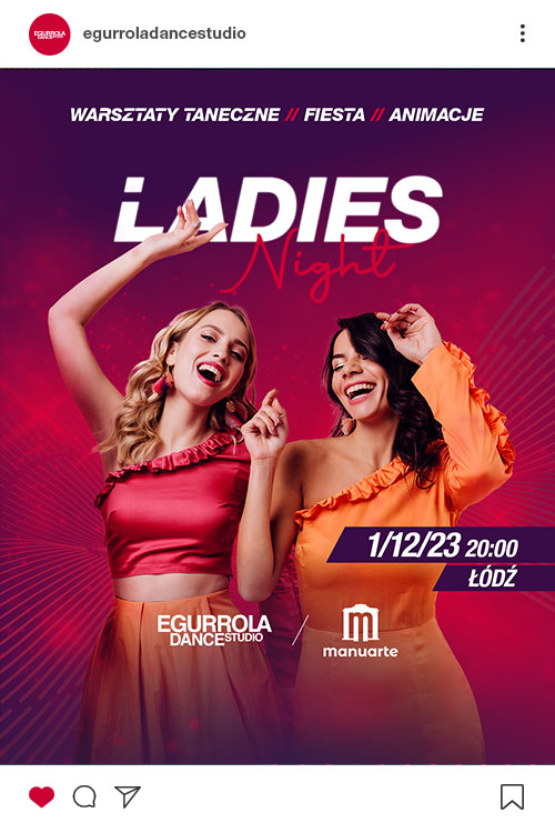 Insta post Ladies Night Egurrola Dance Studio