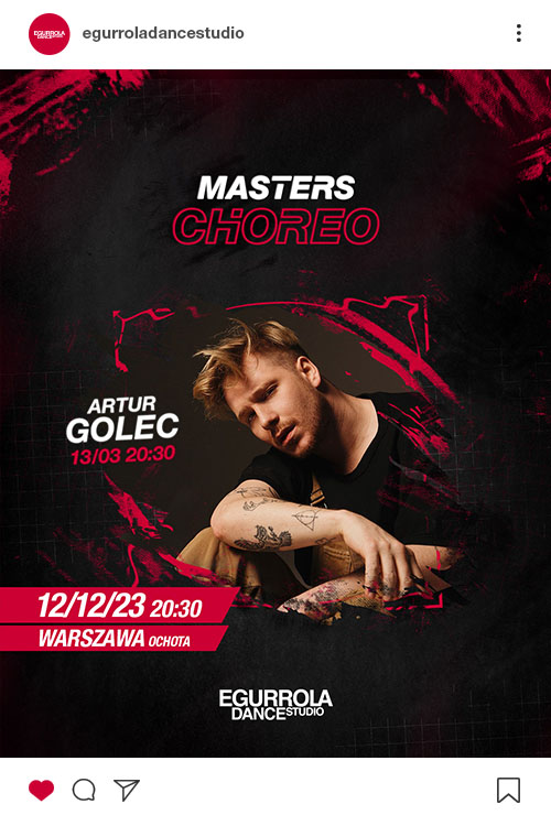 Insta post Masters Choreo Egurrola Dance Studio